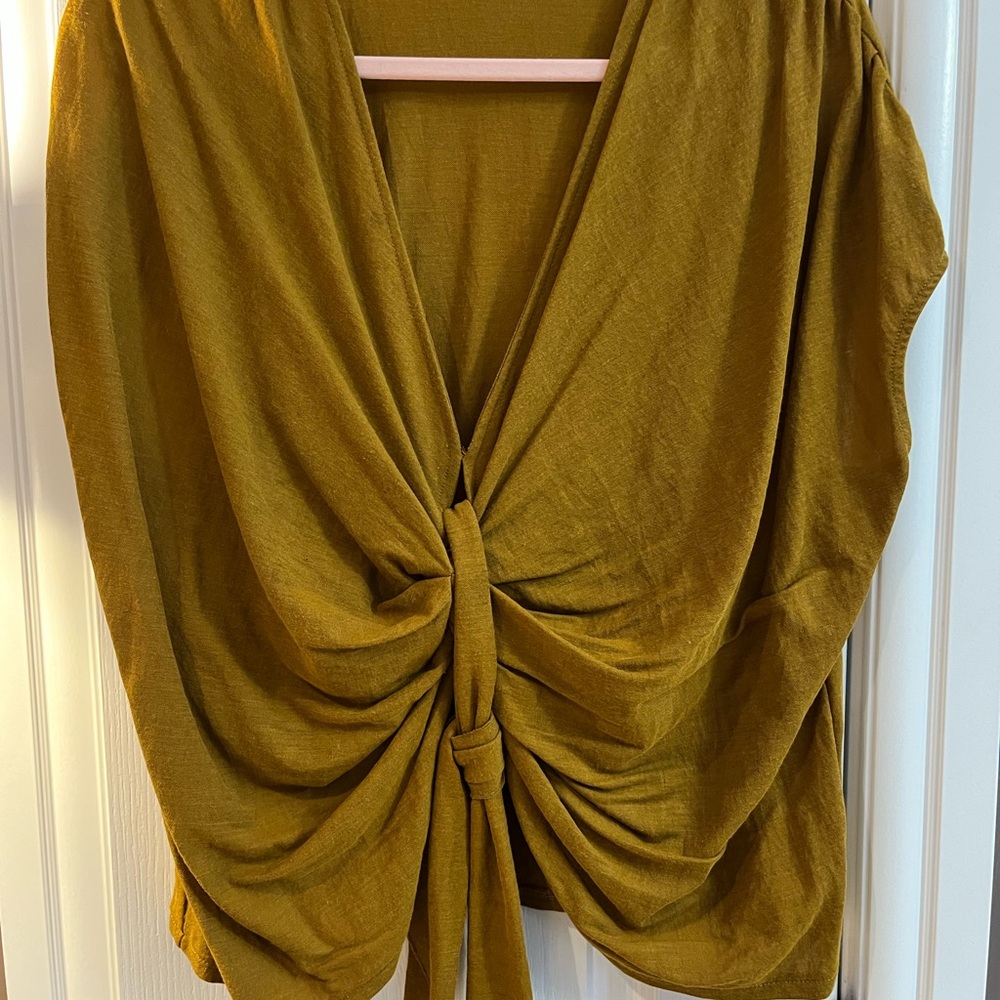 ZARA Bronze Tie Top